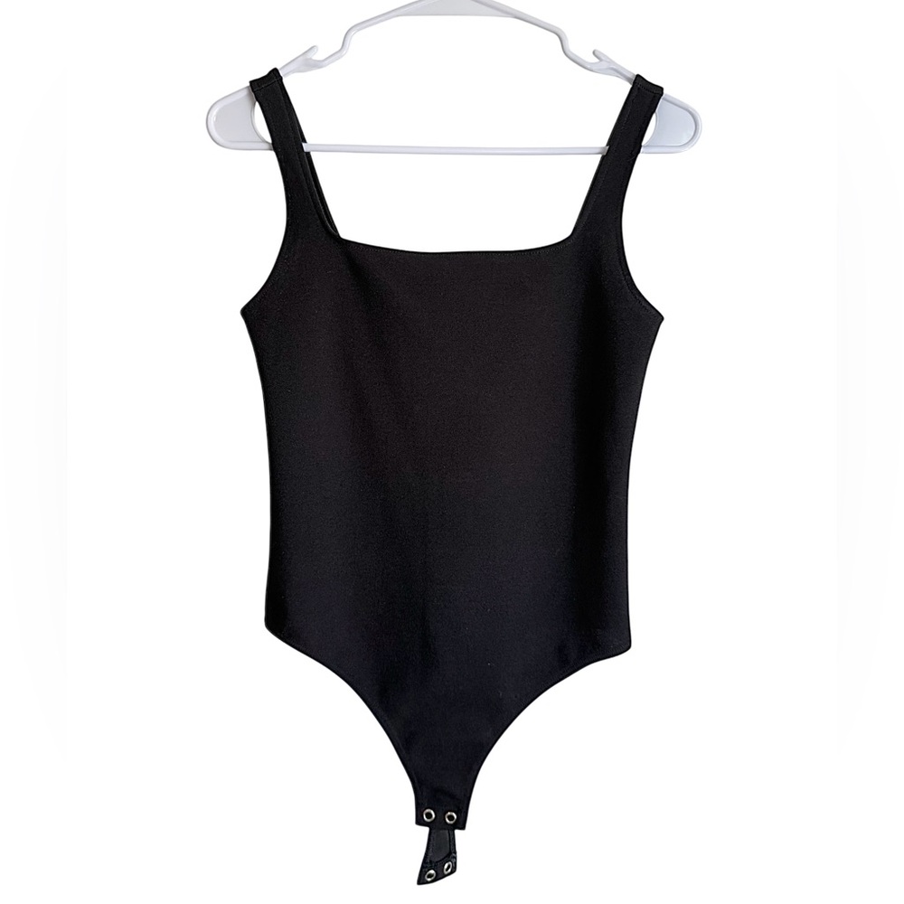 Express Sleeveless Slim Square Neck Black Bodysuit Size XS